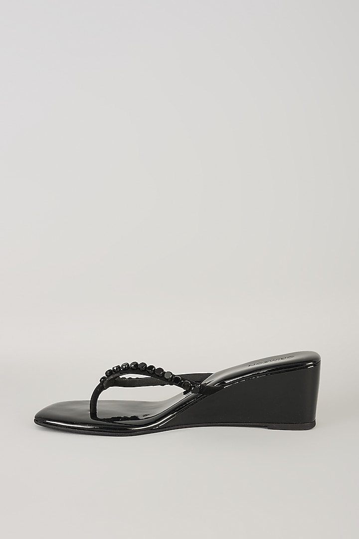 Black Faux Leather Heels by Crimzon at Pernia's Pop Up Shop