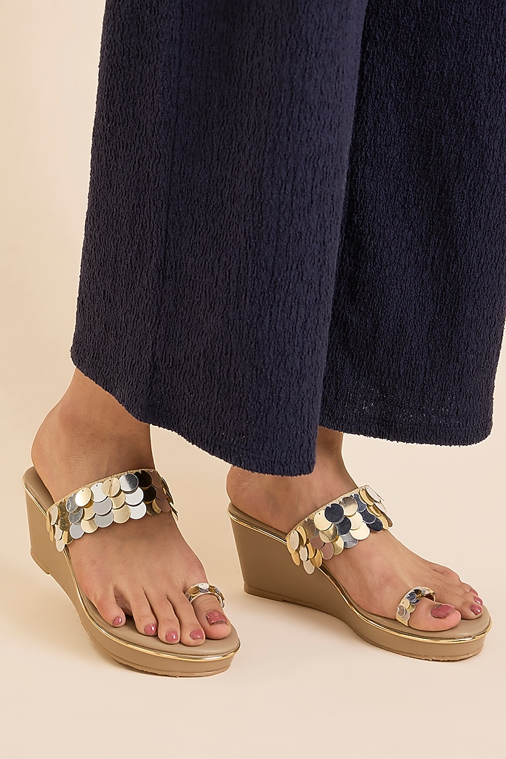 Taupe Faux Leather Heels by Crimzon at Pernia's Pop Up Shop
