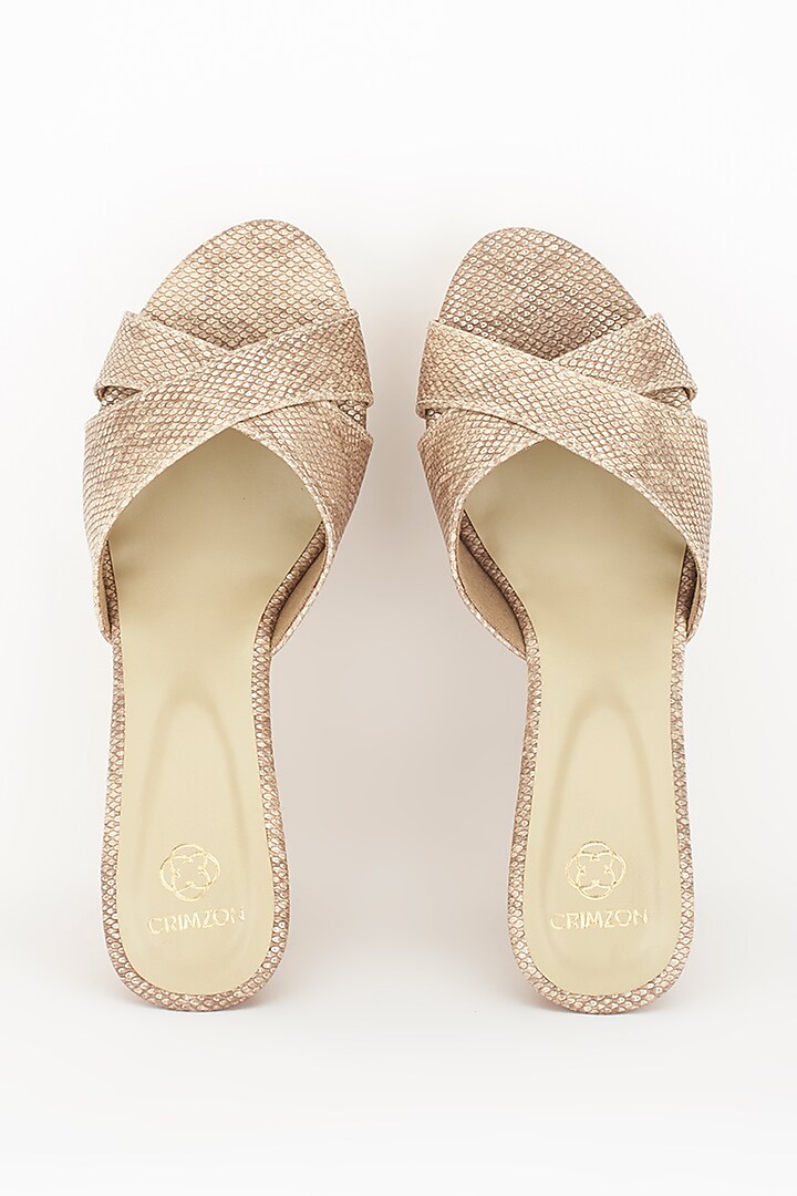 Silver Faune Faux Leather Wedges by Crimzon at Pernia's Pop Up Shop