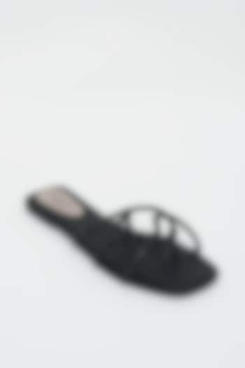 Black Crystal Embellished Flats by Crimzon x Wendell Rodricks at Pernia's Pop Up Shop