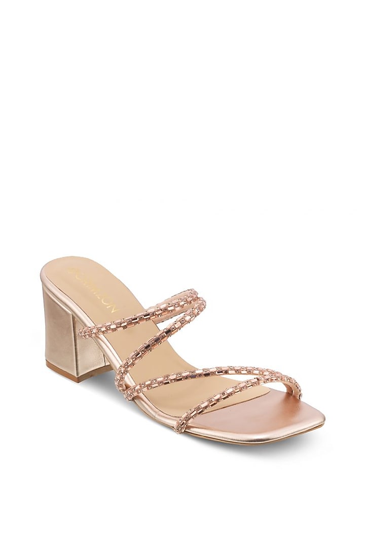 Rose Gold Embellished Heels by Crimzon at Pernia's Pop Up Shop