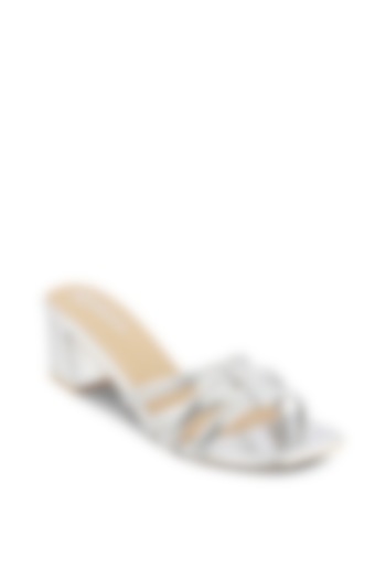 Silver Embellished Heels by Crimzon at Pernia's Pop Up Shop