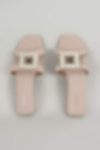 White Faux Leather Flats by Crimzon at Pernia's Pop Up Shop