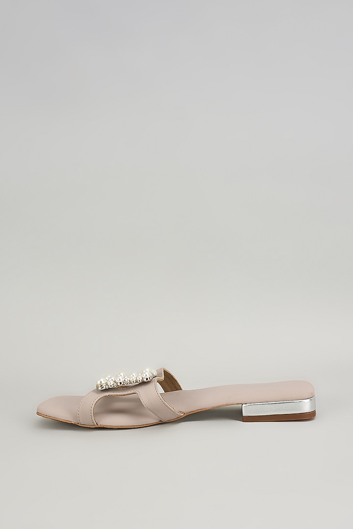 White Faux Leather Flats by Crimzon at Pernia's Pop Up Shop