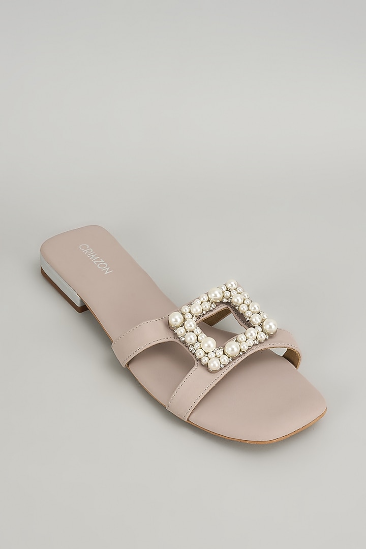 White Faux Leather Flats by Crimzon at Pernia's Pop Up Shop