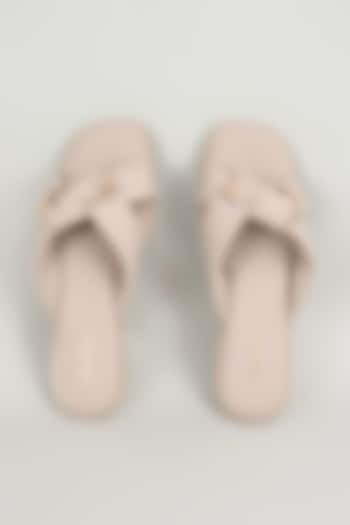 Grey Faux Leather Flats by Crimzon at Pernia's Pop Up Shop