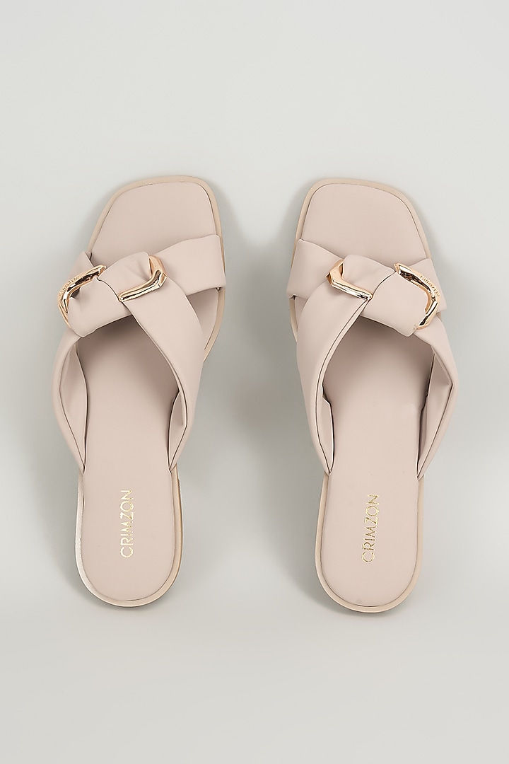 Grey Faux Leather Flats by Crimzon at Pernia's Pop Up Shop