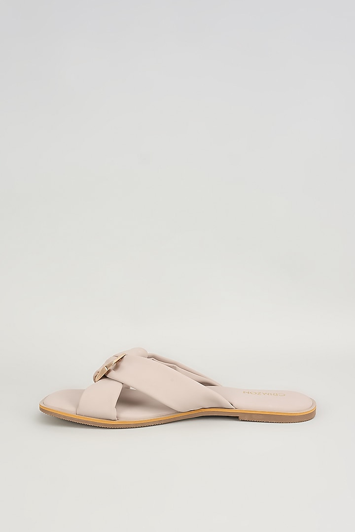 Grey Faux Leather Flats by Crimzon at Pernia's Pop Up Shop