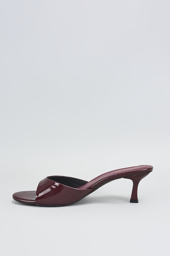 Burgundy Synthetic & Faux Leather Heels by Crimzon at Pernia's Pop Up Shop