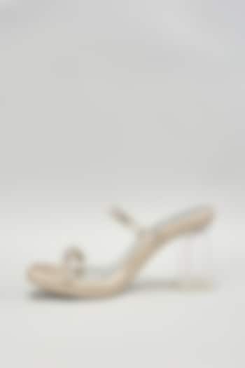 Silver Leather Heels by Crimzon at Pernia's Pop Up Shop