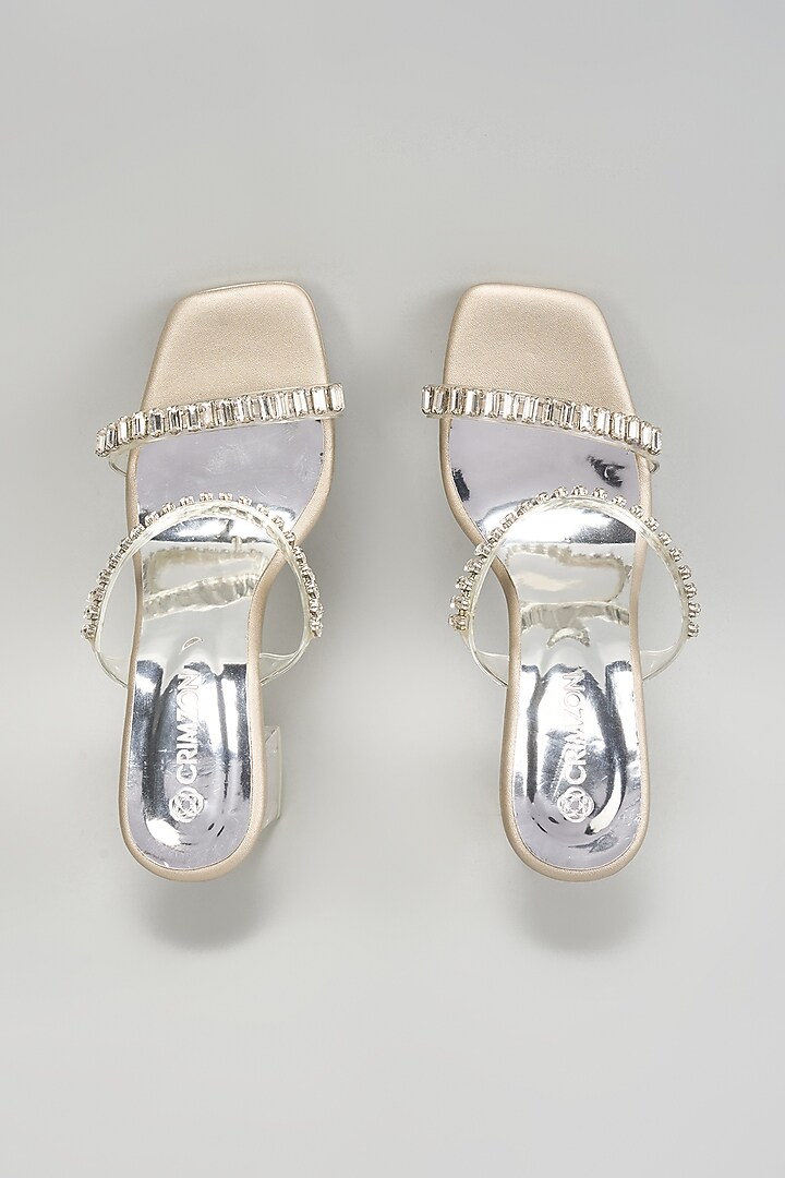 Silver Leather Heels by Crimzon at Pernia's Pop Up Shop
