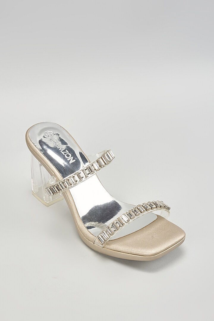 Silver Leather Heels by Crimzon at Pernia's Pop Up Shop