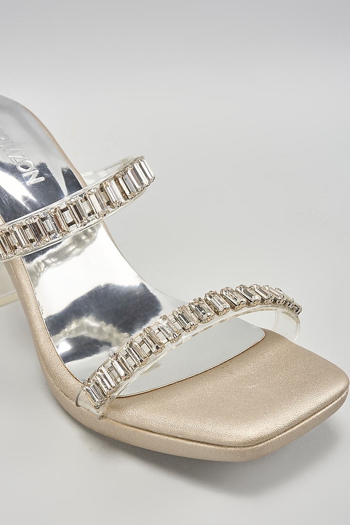 Silver Leather Heels by Crimzon at Pernia's Pop Up Shop