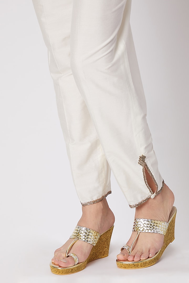Silver & Gold Faux Leather Wedges by Crimzon at Pernia's Pop Up Shop