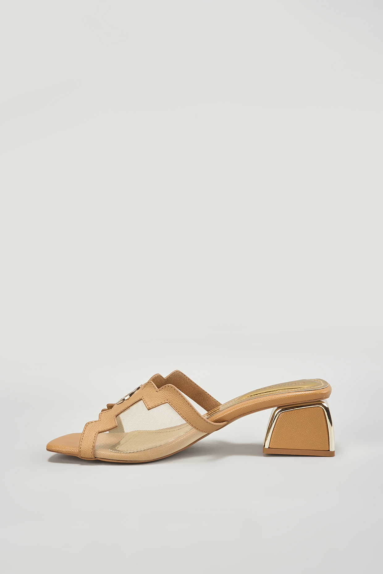 Beige Suede Block Heels by Crimzon at Pernia's Pop Up Shop