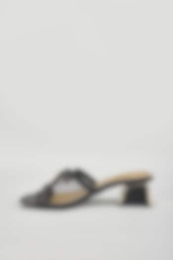 Black Suede Block Heels by Crimzon at Pernia's Pop Up Shop