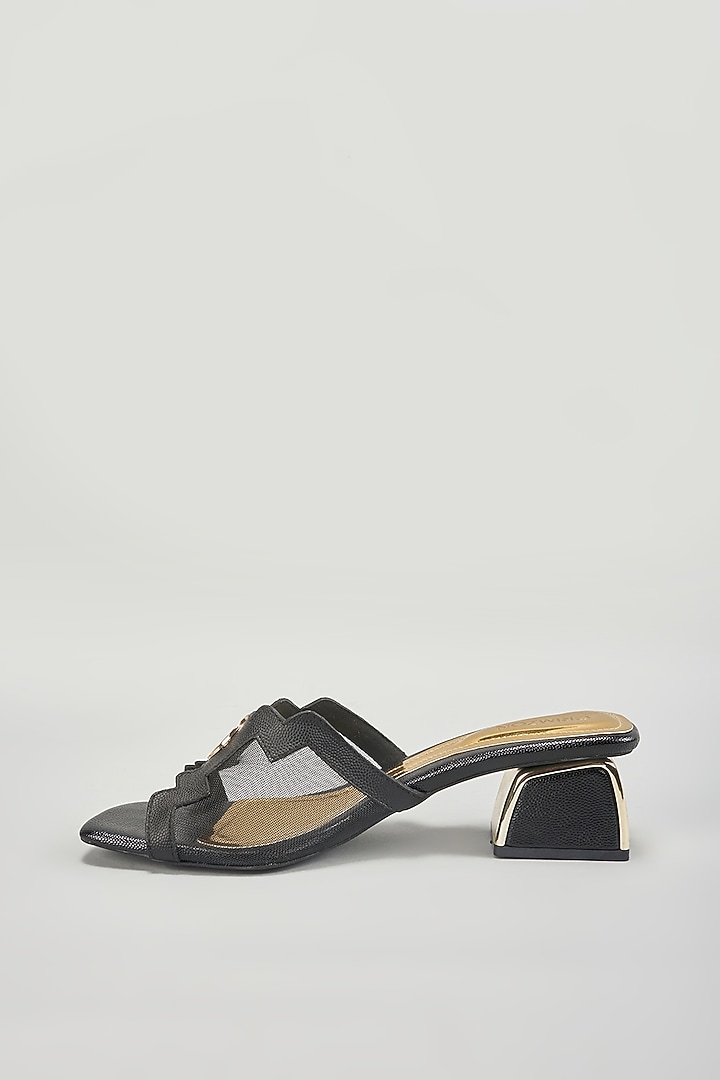 Black Suede Block Heels by Crimzon at Pernia's Pop Up Shop