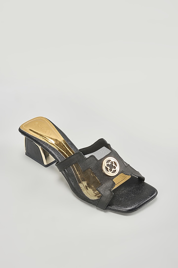 Black Suede Block Heels by Crimzon at Pernia's Pop Up Shop