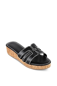 Black Faux Leather Platform Heels by Crimzon-POPULAR PRODUCTS AT STORE