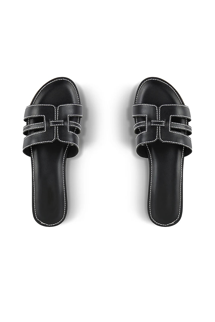 Black Faux Leather Platform Heels by Crimzon at Pernia's Pop Up Shop