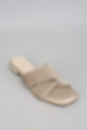 Gold Suede Heels by Crimzon at Pernia's Pop Up Shop