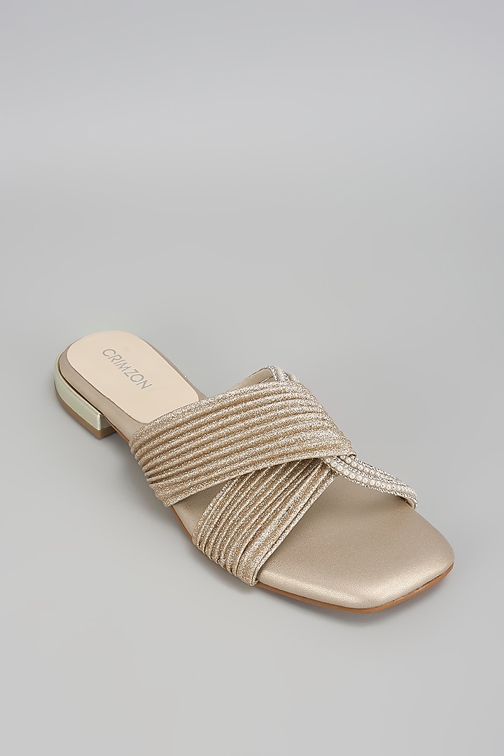 Gold Suede Heels by Crimzon at Pernia's Pop Up Shop