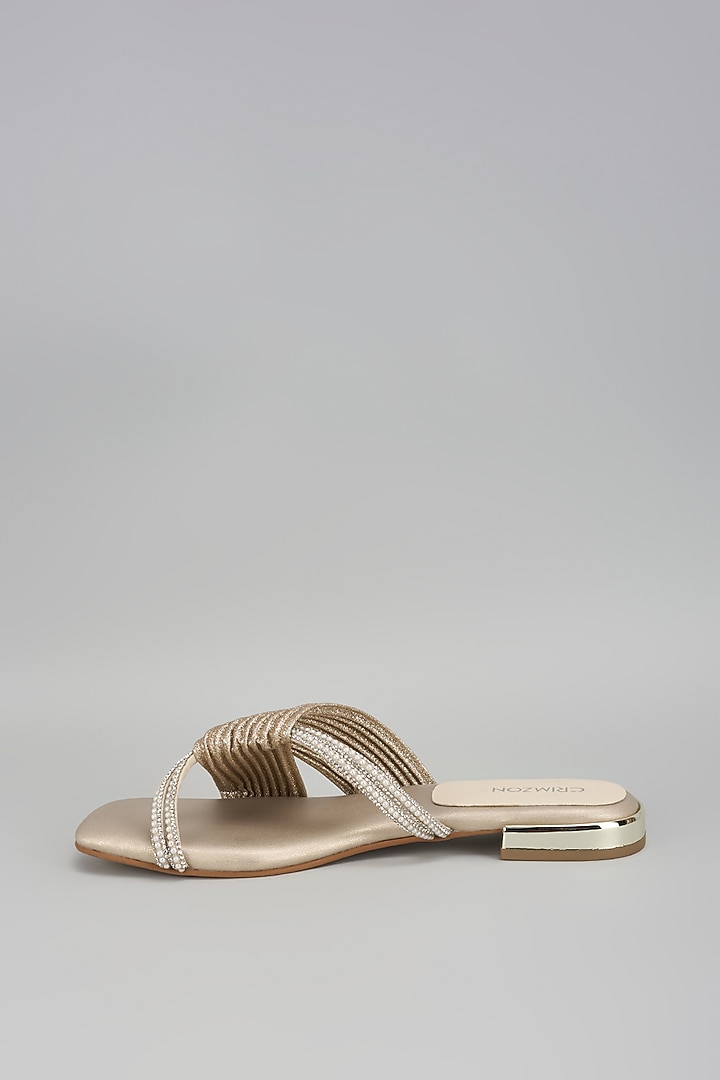 Gold Suede Heels by Crimzon at Pernia's Pop Up Shop