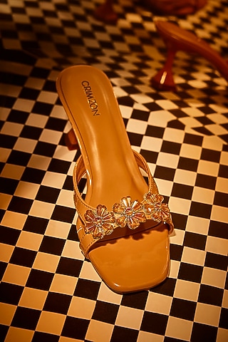 Nude Faux Leather Heels by Crimzon