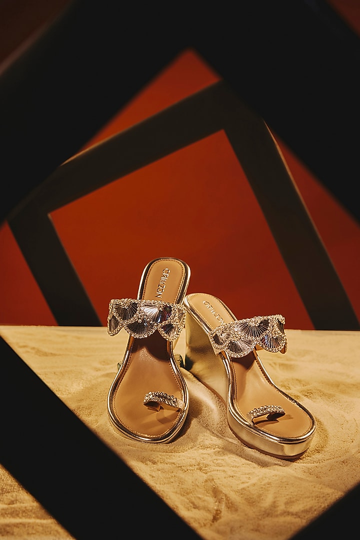 Silver Faux Leather Kolhapuri by Crimzon at Pernia's Pop Up Shop