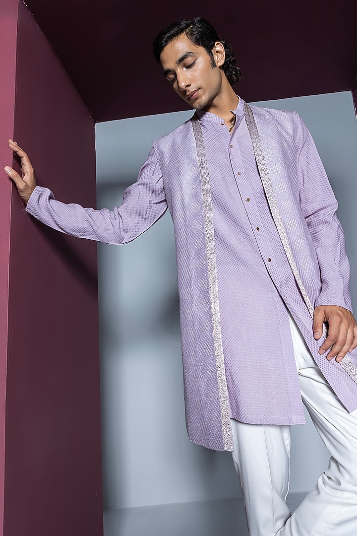 Light Sea Green Shimmer Silk Heavy Embroidered Indowestern Set with Stylish Bustier & Frill Duppata