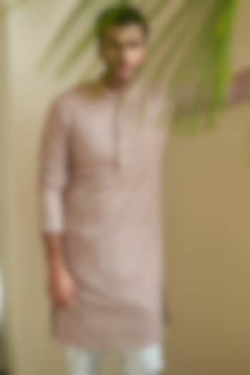 Pale Mauve Embroidered Kurta Set by Contrast By Parth