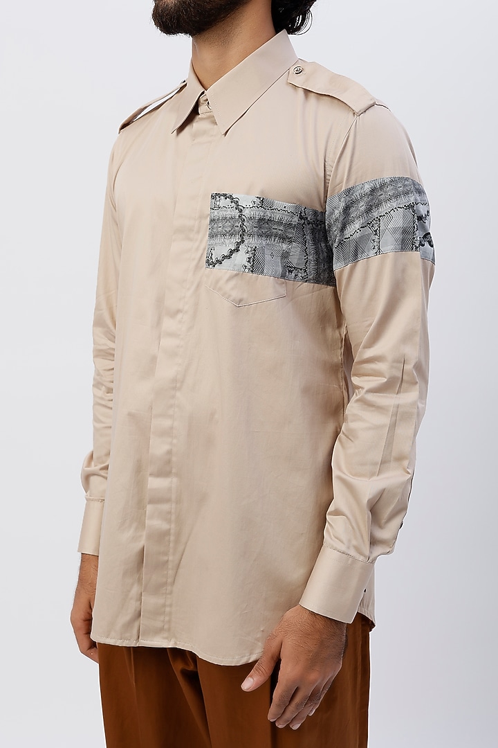 Brown Cotton Printed Pleated Pant Set by The Circus by Sana Shah Bhattad Men at Pernia's Pop Up Shop