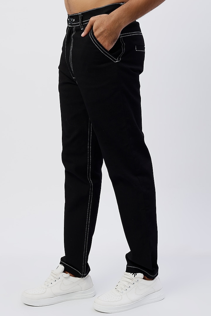 Black Soft Denim Pants by The Circus by Sana Shah Bhattad Men at Pernia's Pop Up Shop