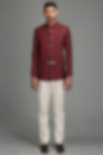 Maroon Bandhgala Jacket by Chatenya Mittal