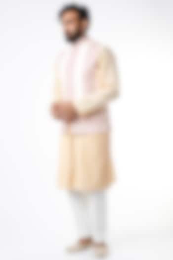 White Cotton Silk Nehru Jacket by Chatenya Mittal at Pernia's Pop Up Shop