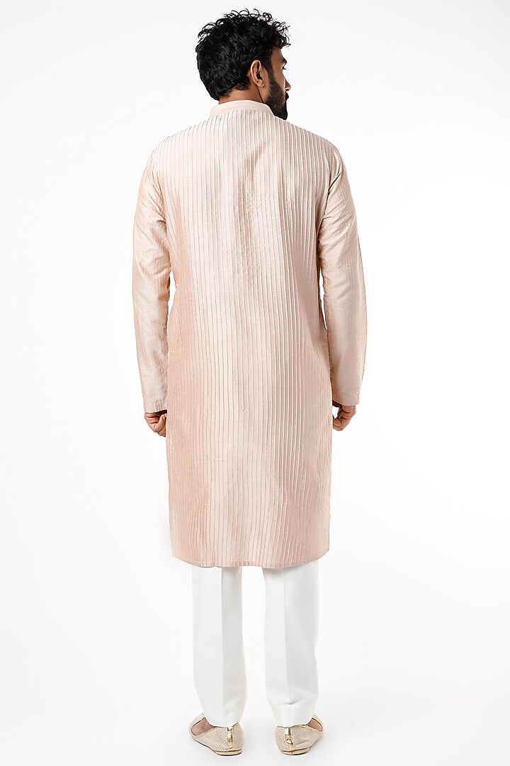 Beige Zari Kurta Set by Chatenya Mittal at Pernia's Pop Up Shop