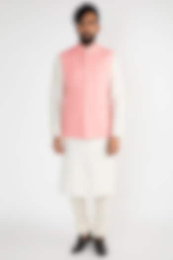 Pink Embroidered Nehru Jacket by Chatenya Mittal