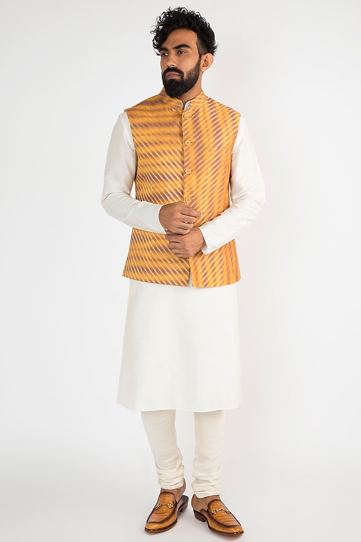 Multi Colored Tie-Dyed Nehru Jacket by Chatenya Mittal