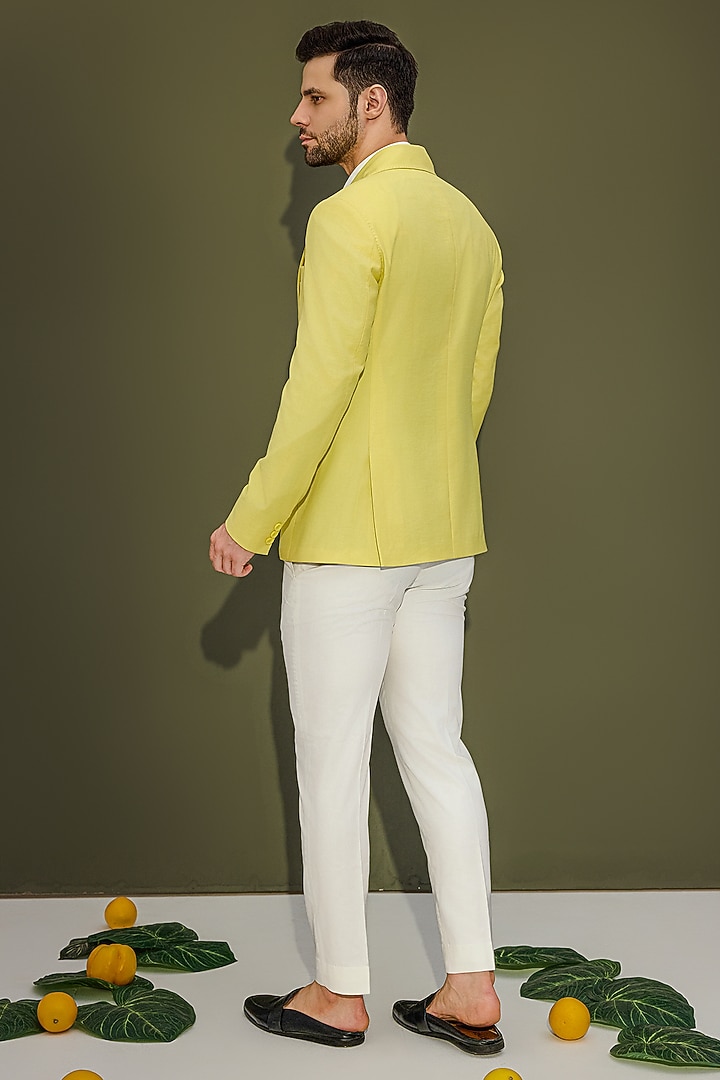 Yellow Wool Blend Blazer by Chatenya Mittal at Pernia's Pop Up Shop