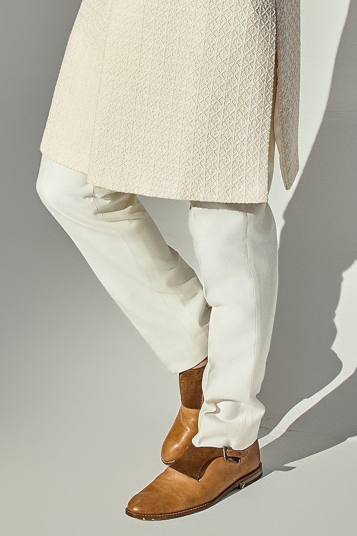 Light Pink Georgette Achkan Wedding Sherwani Set by Chatenya Mittal at Pernia's Pop Up Shop
