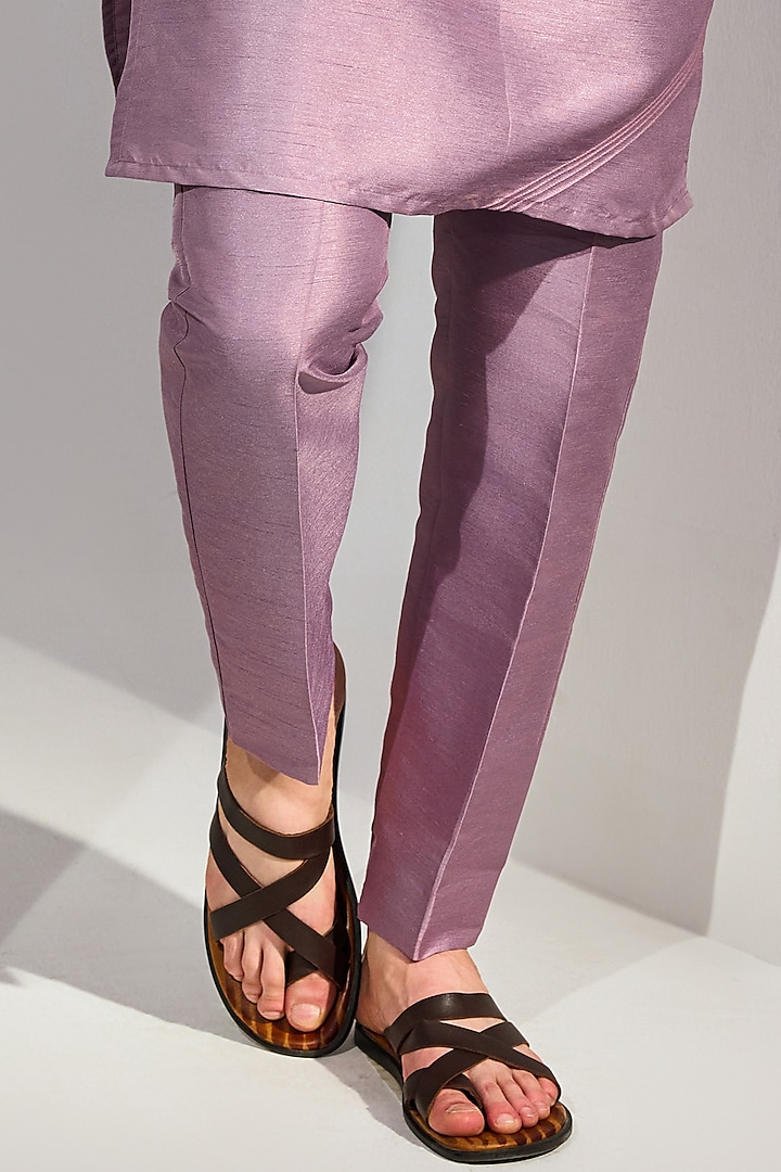 Purple Blue Silk Blend Embroidered Wedding Indowestern Set by Chatenya Mittal at Pernia's Pop Up Shop
