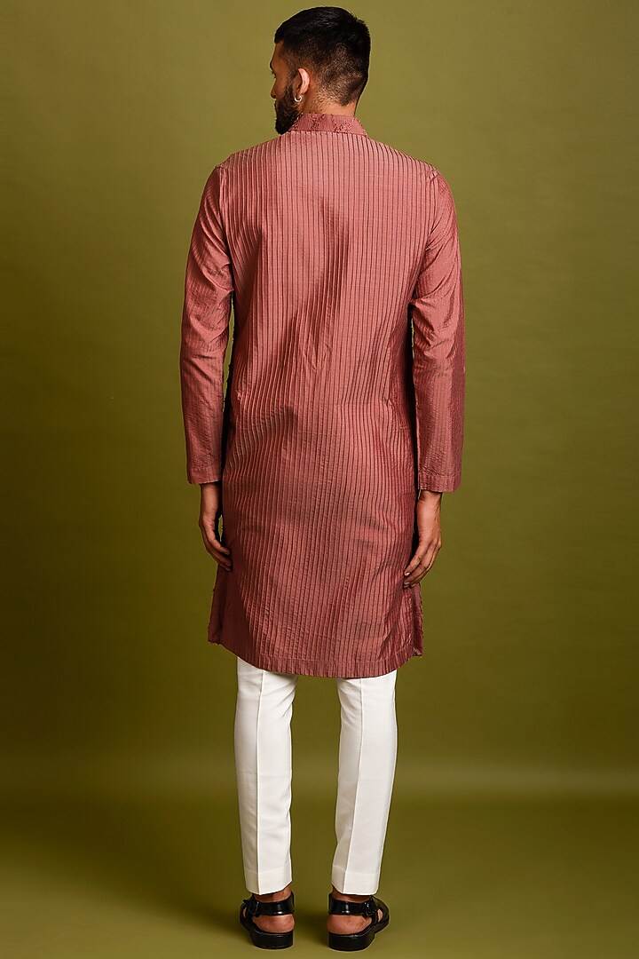 Light Maroon Cotton Silk Kurta Set by Chatenya Mittal at Pernia's Pop Up Shop