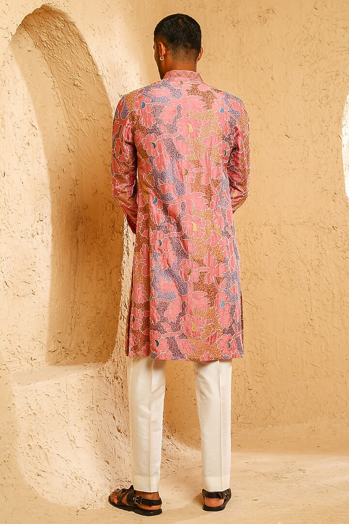 Multi-Colored Silk Blend Kurta Set by Chatenya Mittal at Pernia's Pop Up Shop