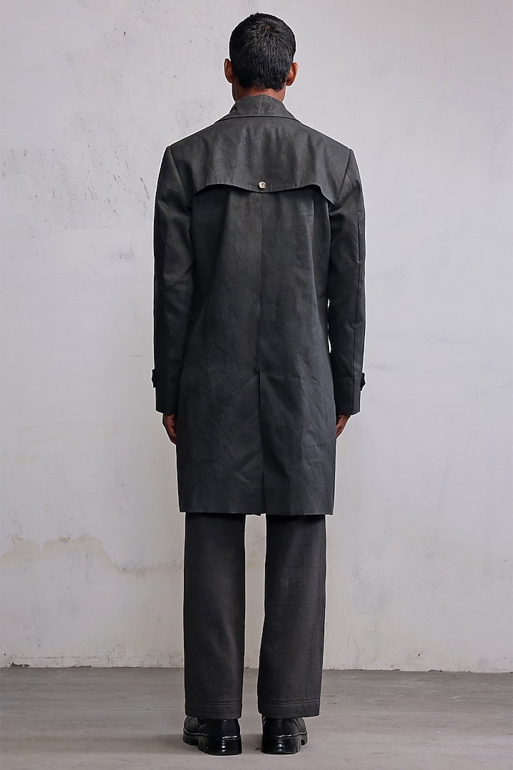 Concrete Grey Coated Cotton Denim Jacket by Countrymade at Pernia's Pop Up Shop