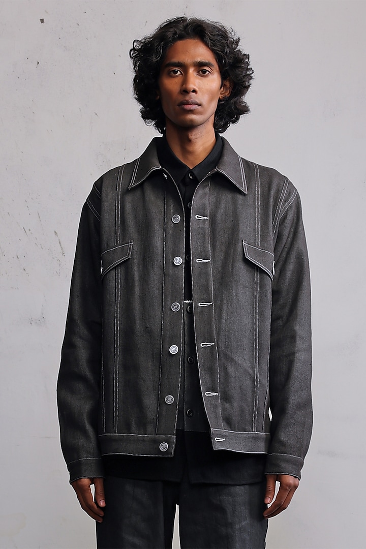 Silver Denim Jacket by Countrymade at Pernia's Pop Up Shop