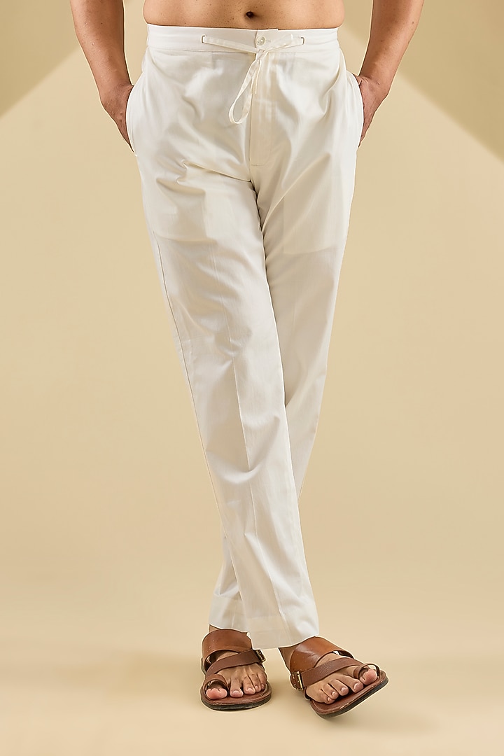 Silver Chanderi Hand Embroidered Kurta Set by Countrymade at Pernia's Pop Up Shop