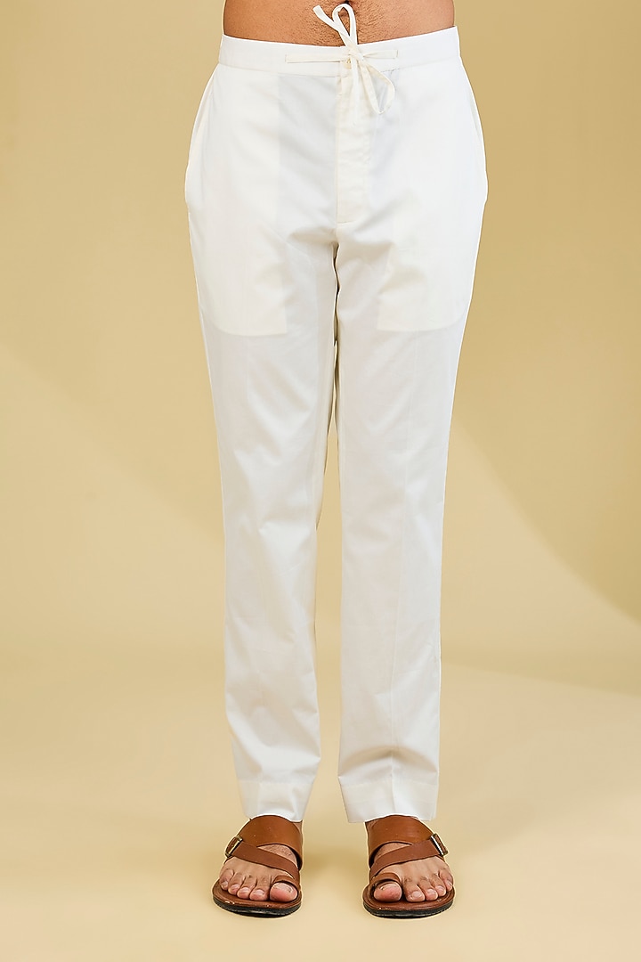 Silver Chanderi Hand Embroidered Kurta Set by Countrymade at Pernia's Pop Up Shop