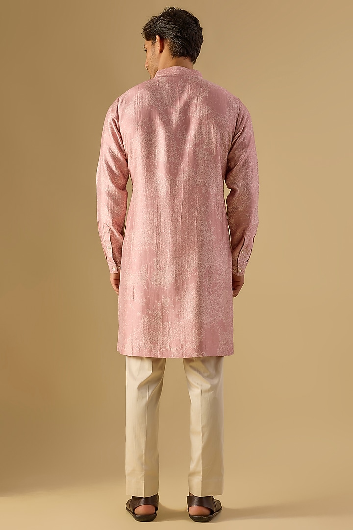 Old Rose Silk Printed Kurta by Countrymade at Pernia's Pop Up Shop