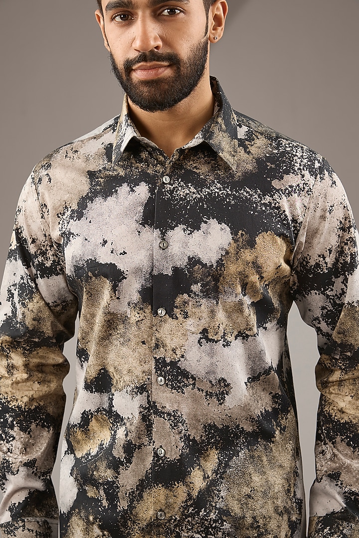 Multi-Colored Cotton Satin Printed Shirt by Countrymade at Pernia's Pop Up Shop
