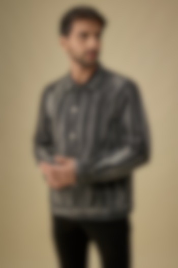 Grey Denim Stone-Washed Bomber Jacket by Countrymade